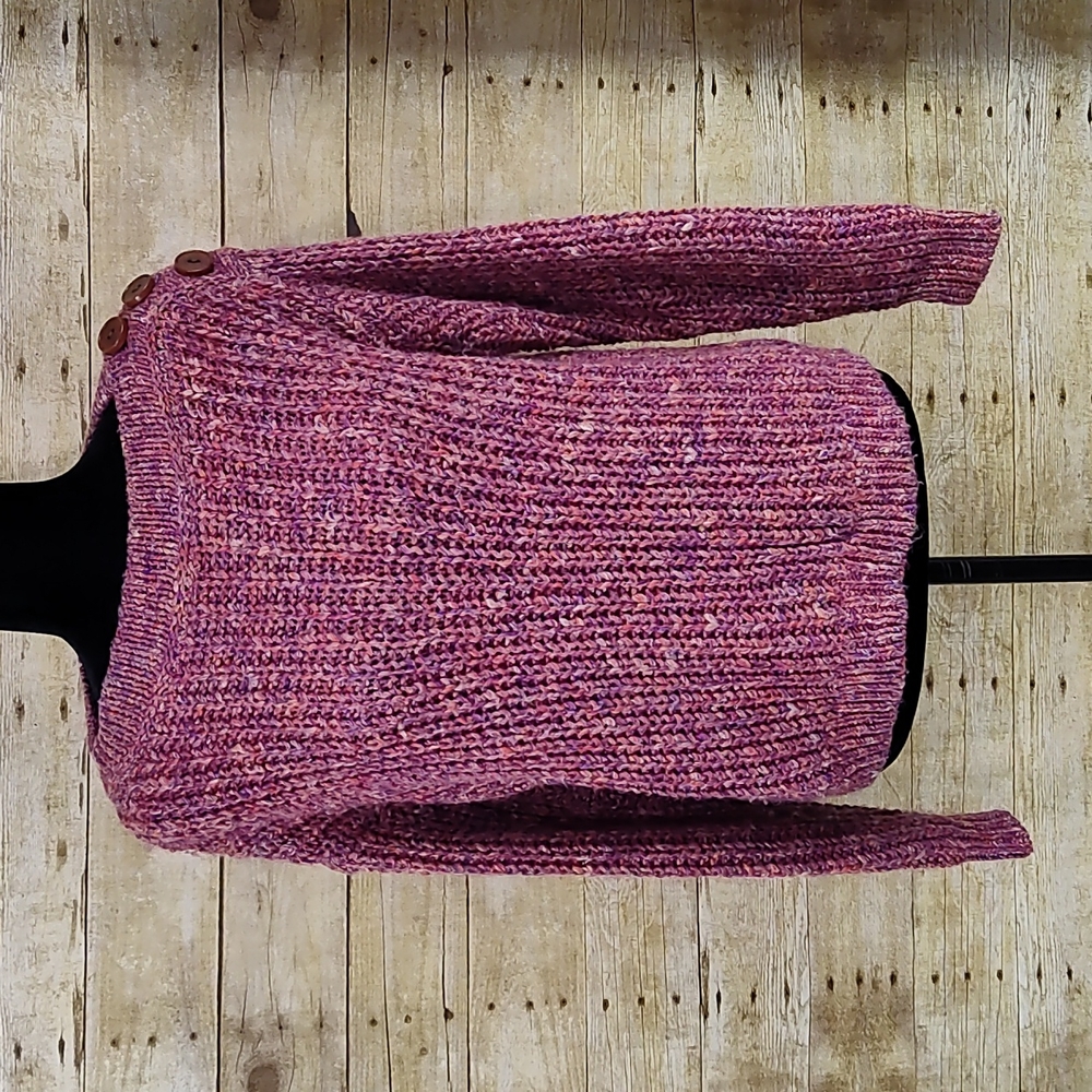 J. Crew Button Detail Chunky Knit Pullover Sweater